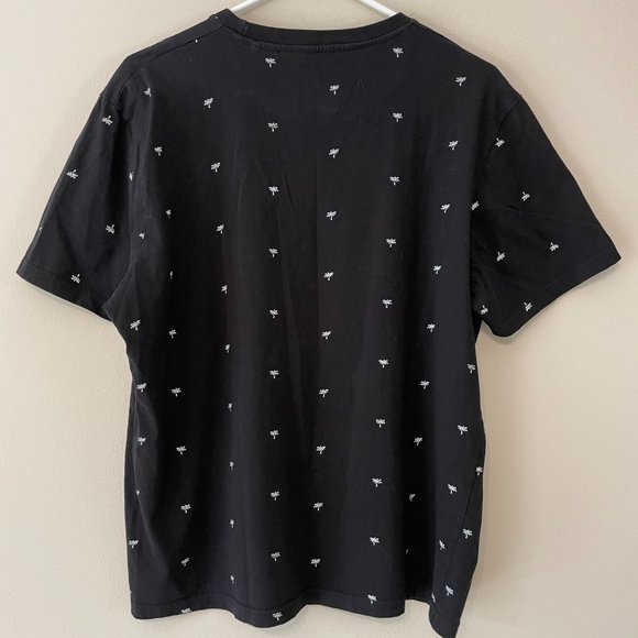 Denim & Flower Ricky Singh Men's L Black S/S Palm Slim Fit Shirt Top Tee - Picture 7 of 9